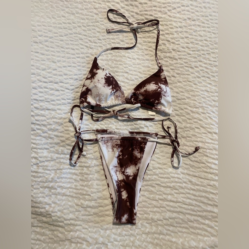 Aurelle brown tie dye bikini